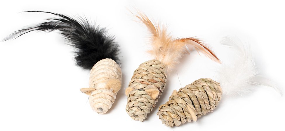 Karlie Katzenspielzeug 3 Mäuse Seegras Natur - 3er Set