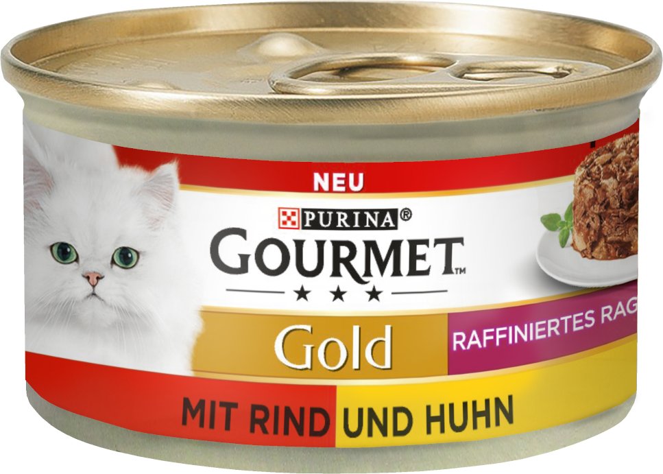 Gourmet Gold Raffiniertes Ragout 12 x 85 g - Rind & Huhn Duo