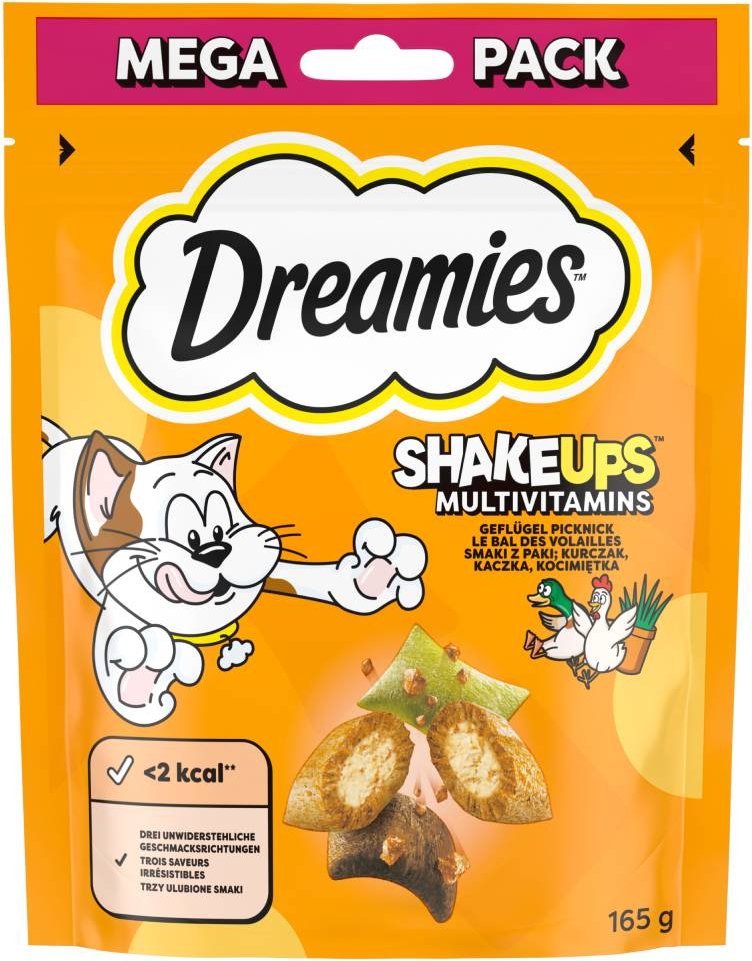 Thumbnail - Dreamies Katzensnacks Shake Ups Multivitamins - Sparpaket Geflügel Picknick (4 x 165 g)