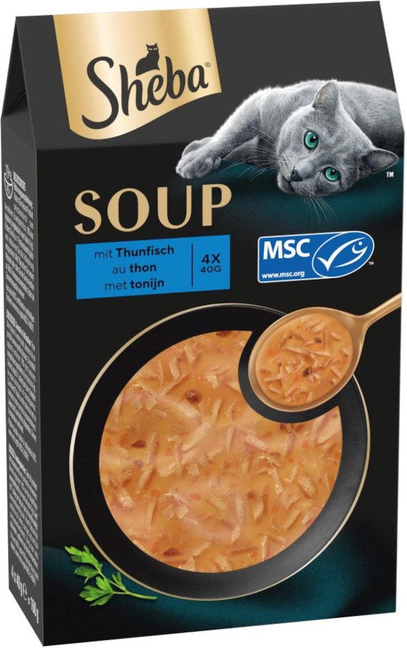 Sparpaket 80 x 40 g Multipack Sheba Classic Soup Frischebeutel - mit Thunfisch