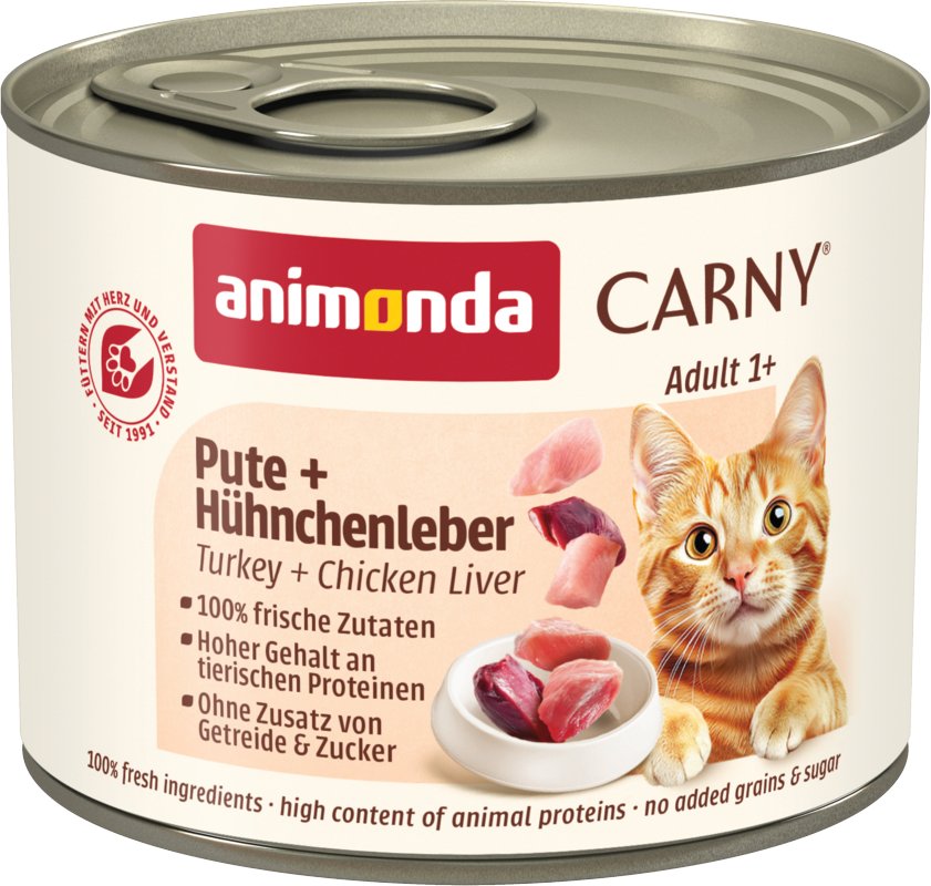 animonda Carny Adult 6 x 200 g - Pute & Hühnchenleber