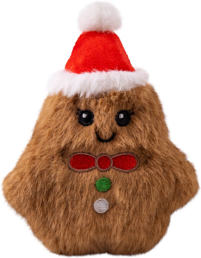 KONG Holiday Snuzzles Mini Lebkuchenmann - Größe XS: L 14 x B 10 x H 4 cm