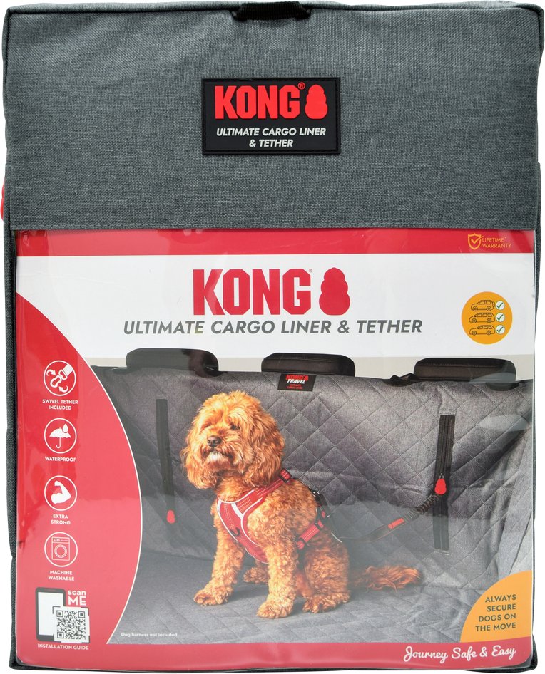 KONG Ultimative Autoschondecke mit Sicherheitsgurt - L 33 x B 32,5 x H 10,5 cm