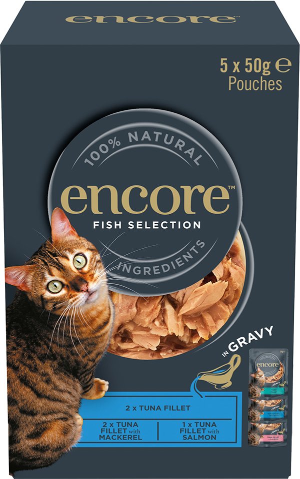 Sparpaket Encore Cat Gravy Pouch Mixpaket 20 x 50 g - Fisch-Auswahl (3 Sorten)