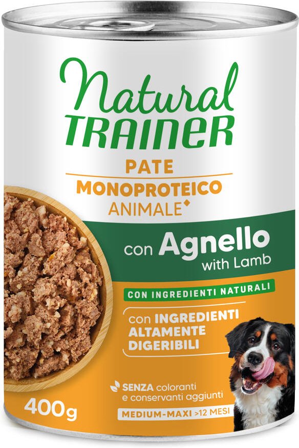Natural Trainer Pate Monoproteico Medium & Maxi Adult - 400 g Lamm & Vollkorngetreide