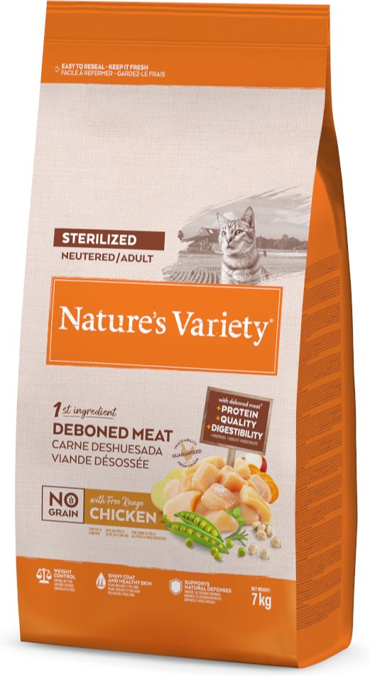 1 kg gratis! 7 kg Nature's Variety - No Grain Sterilized Adult Freilandhuhn