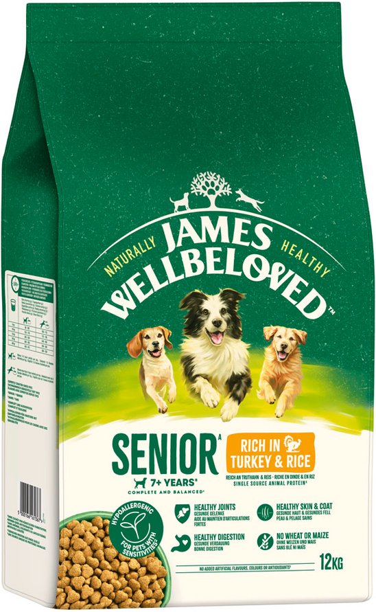 James Wellbeloved Senior Dog Hypoallergenic Truthahn & Reis - Sparpaket: 2 x 12 kg