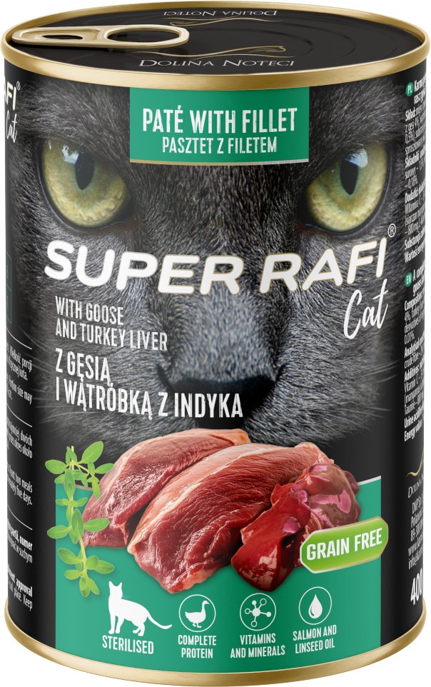 Sparpaket Super Rafi Sterilised Cat 24 x 400 g - Gans & Truthahnleber