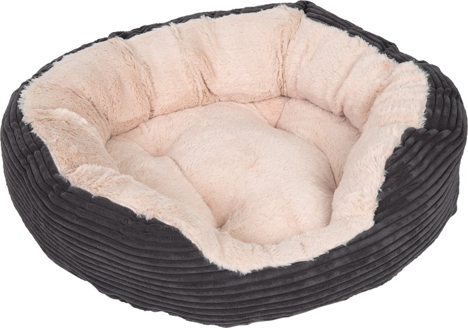 Sparpaket: Kuschelbett Cozy Cord + Fleecedecke Pawty - Größe L + Decke
