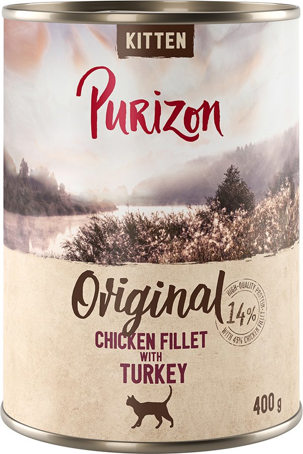 Thumbnail - Purizon Original 24 x 400 g - getreidefrei - Kitten: Hühnerfilet mit Truthahn