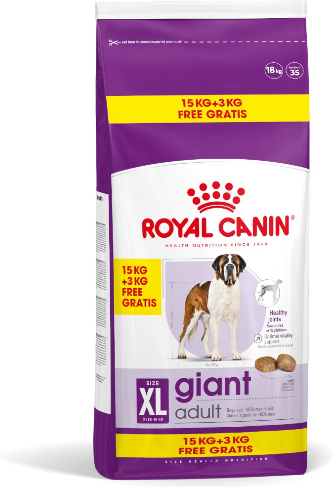 1 kg / 3 kg gratis! 9 kg / 18 kg Royal Canin Size Adult im Bonusbag - Giant (15 kg + 3 kg gratis!)