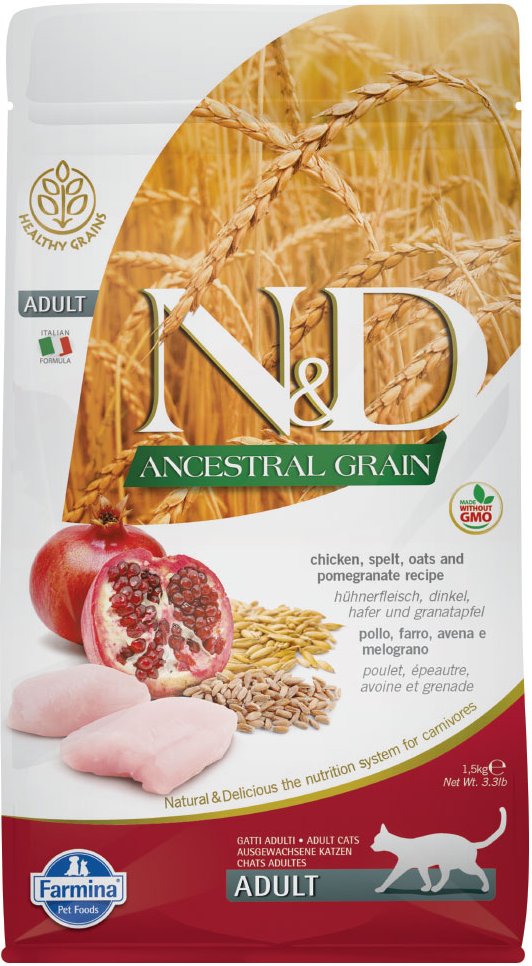 N&D Cat Ancestral Grain Adult mit Huhn & Granatapfel  - Sparpaket: 2 x 5 kg