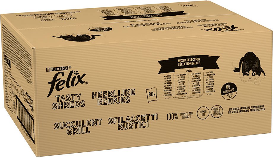 Thumbnail - Jumbopack Felix "Tasty Shreds" Pouches 80 x 80 g - Gemischte Auswahl