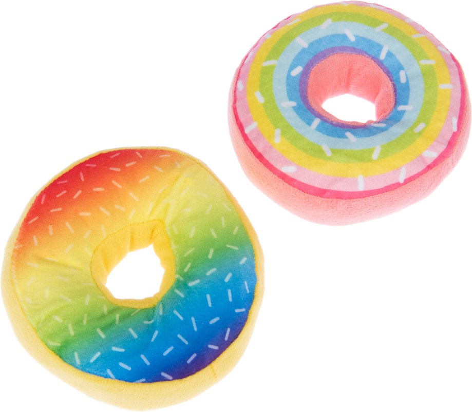 Hundespielzeug Squeaky Donuts Set - 2er Pack: Ø 14 cm