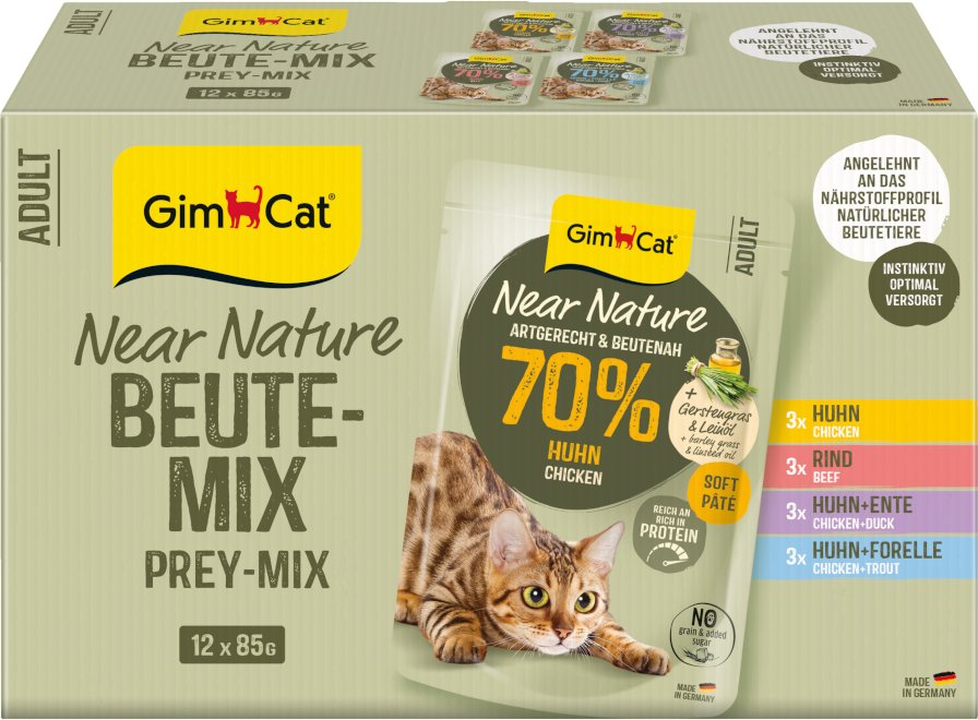 GimCat Near Nature Probierpaket 12 x 85 g - Mixpaket (4 Sorten)