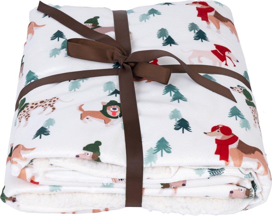 TIAKI Decke Funny Winter Dogs - Decke für Menschen L 150 x B 130 cm