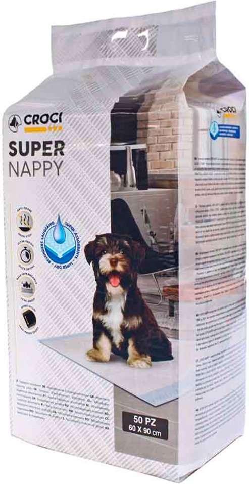 Croci Welpenunterlagen Super Nappy - Doppelpack L 90 x B 60 cm, 2 x 50 Stück