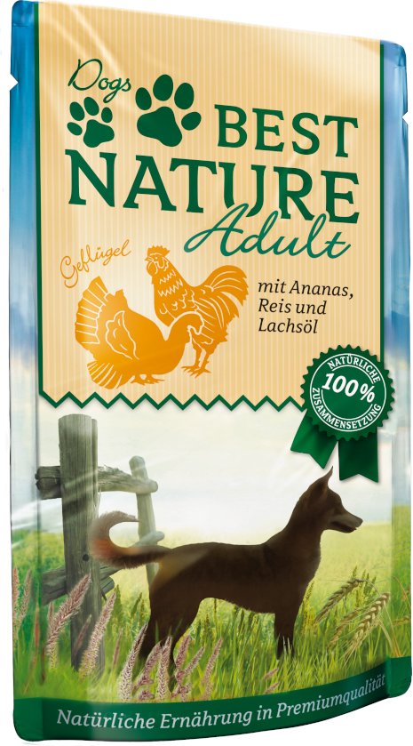 Best Nature Adult Dog 12 x 150 g - Geflügel & Ananas