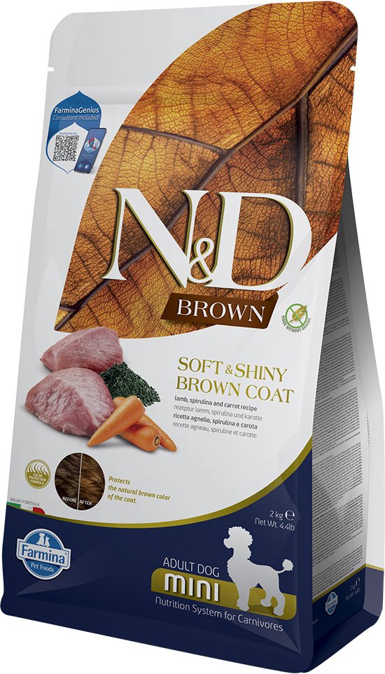 Farmina N&D Dog Brown Adult Mini Lamm, Karotte & Spirulina - 2 kg