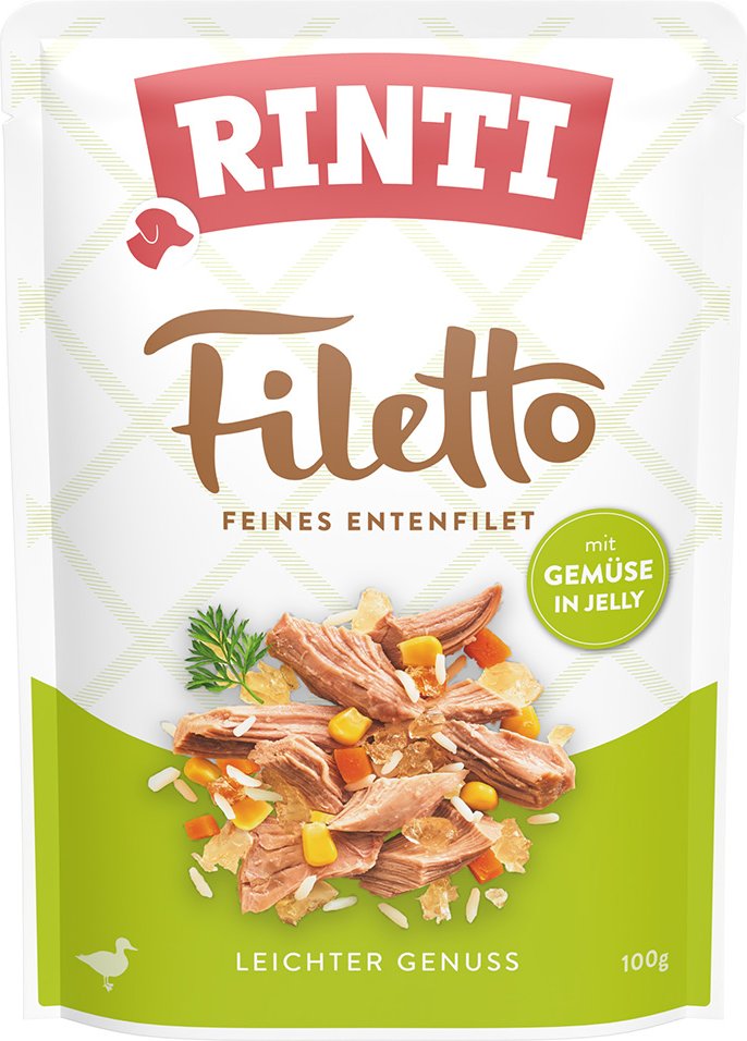 RINTI Filetto Pouch in Jelly 24 x 100 g - Ente mit Gemüse