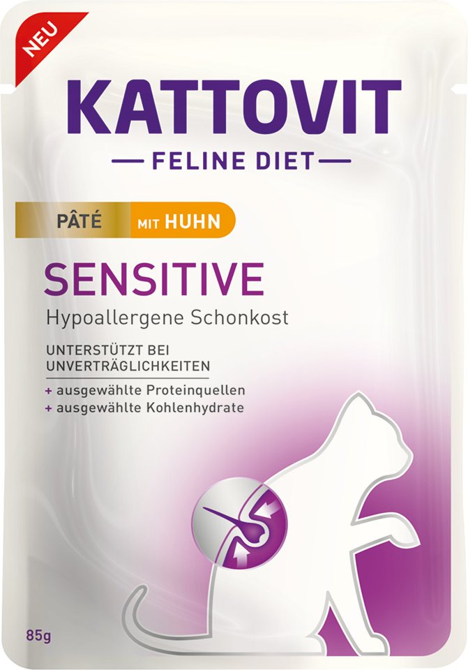 Sparpaket Kattovit Sensitive Paté 30 x 85 g - mit Huhn