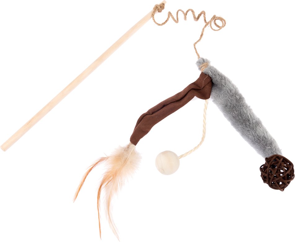 TIAKI Katzenangel Plüsch & Feder - 1 Stück