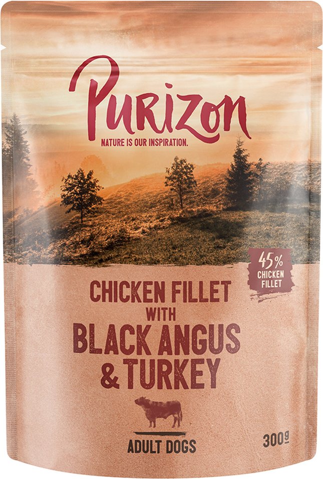 Purizon Original Adult 6 x 300 g - Hühnerfilet mit Black Angus & Truthahn, Süßkartoffel und Cranberry