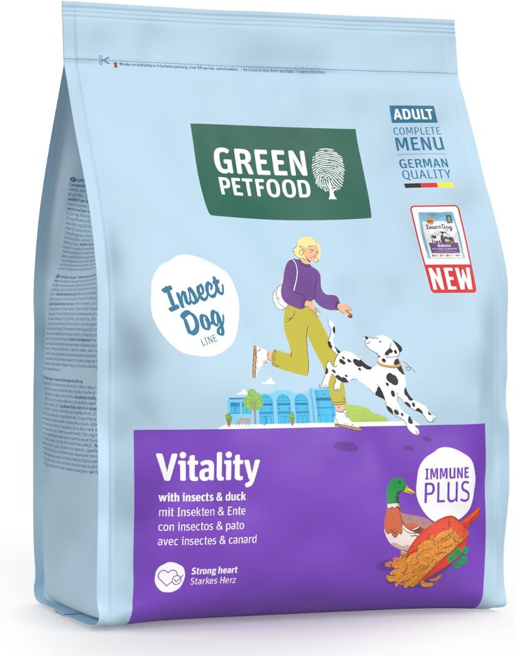 Green Petfood Dog Vitality mit Insekten & Ente - 900 g