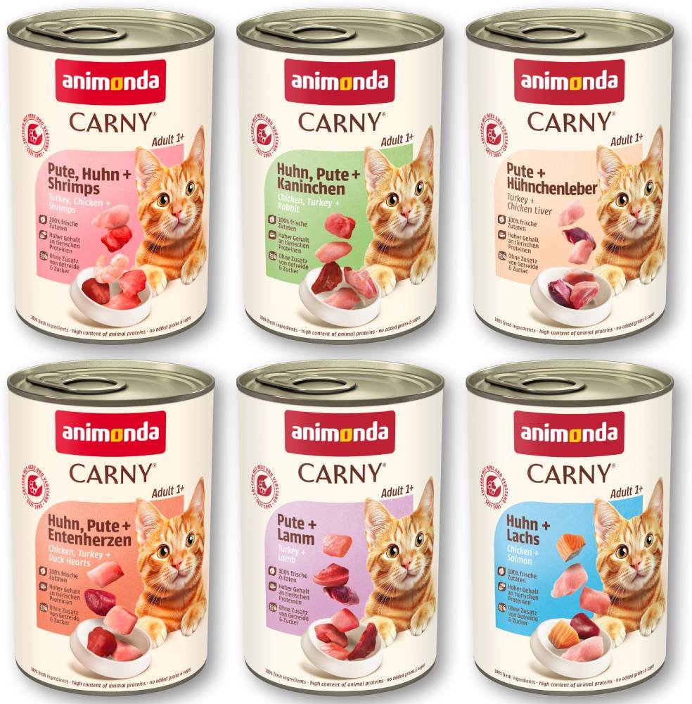 Sparpaket animonda Carny Adult 12 x 400g - Mixpaket Geflügel (6 Sorten - ohne Rind)