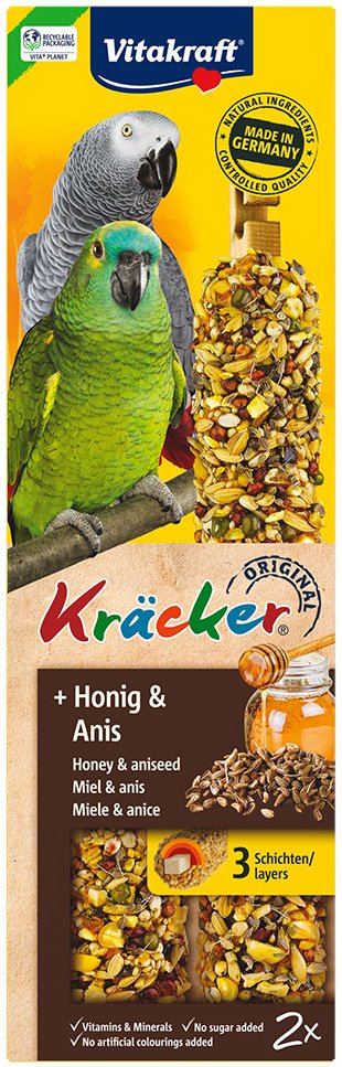 Vitakraft Kräcker Papagei - 2 x 2 Sticks Honig & Anis