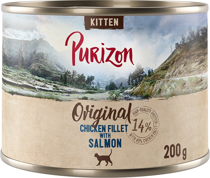 Purizon Original 12 x 200 g - getreidefrei - Kitten: Hühnerfilet mit Lachs