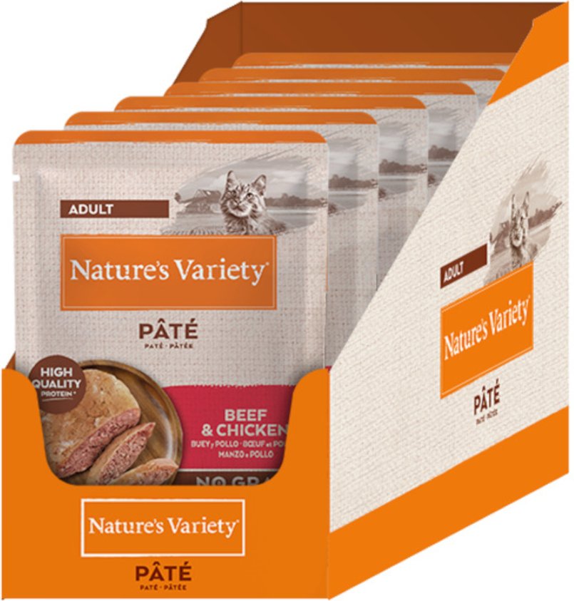Nature's Variety Pâté No Grain Adult 12 x 70 g - Rind und Huhn