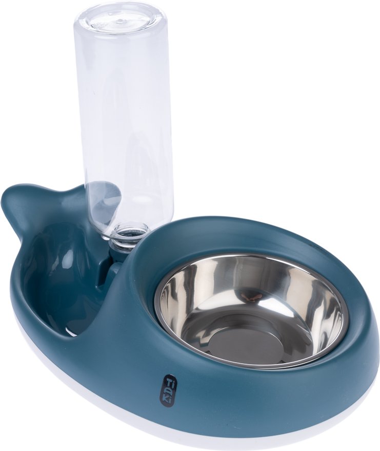 TIAKI Futter- und Wasserspender Kleiner Wal - 350 ml Futter, 500 ml Wasser