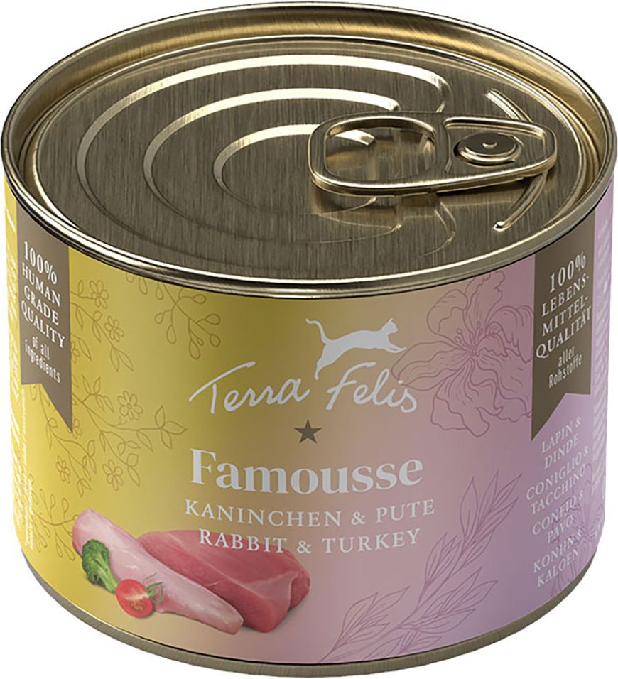 Sparpaket Terra Felis Famousse 24 x 200 g - Kaninchen & Pute
