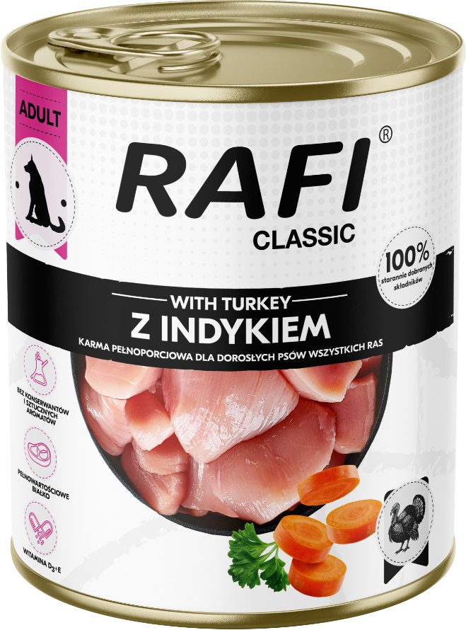 Sparpaket Rafi Dog Classic 24 x 800 g - Truthahn