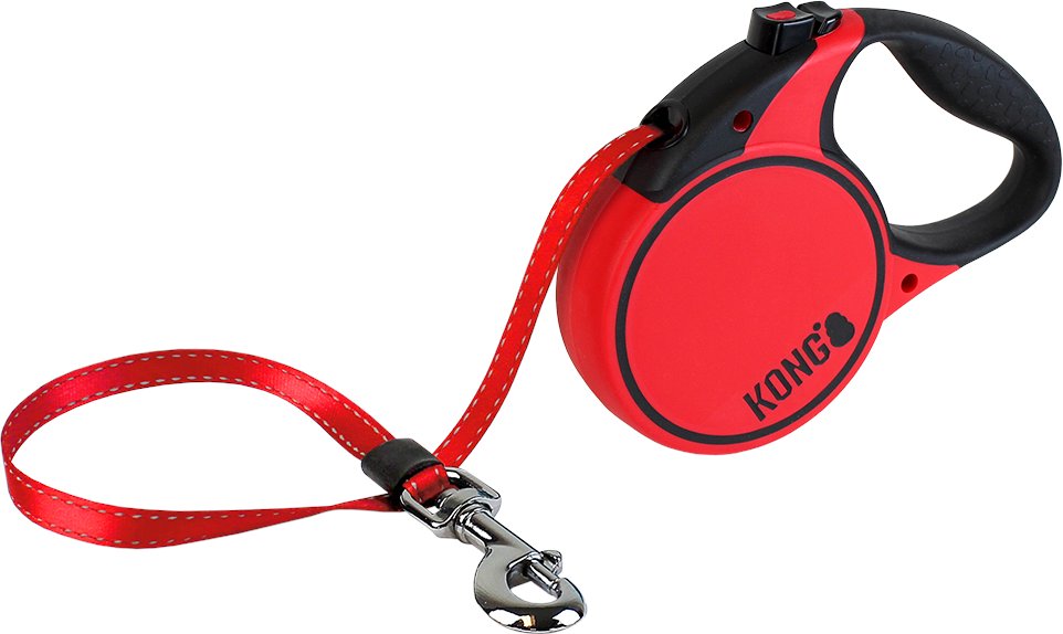 KONG Terrain Einziehbare Leine Rot - Größe L: bis 50 kg, Gurt-Länge ca. 5 m