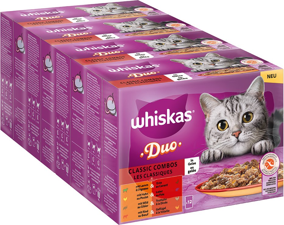 Multipack Whiskas Duo Portionsbeutel 48 x 85 g - Classic Combos in Gelee