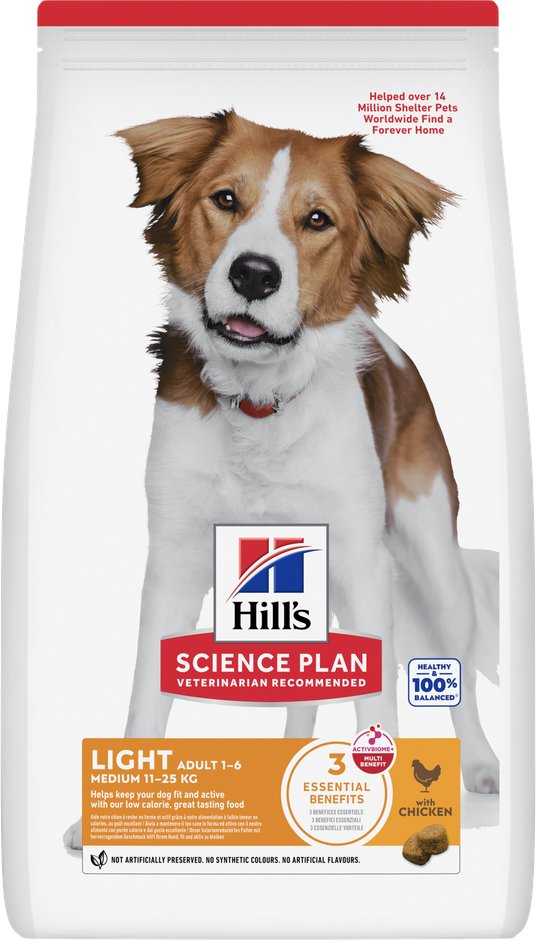 Hill's Science Plan Adult 1-6 Light Medium mit Huhn - Sparpaket: 3 x 2,5 kg