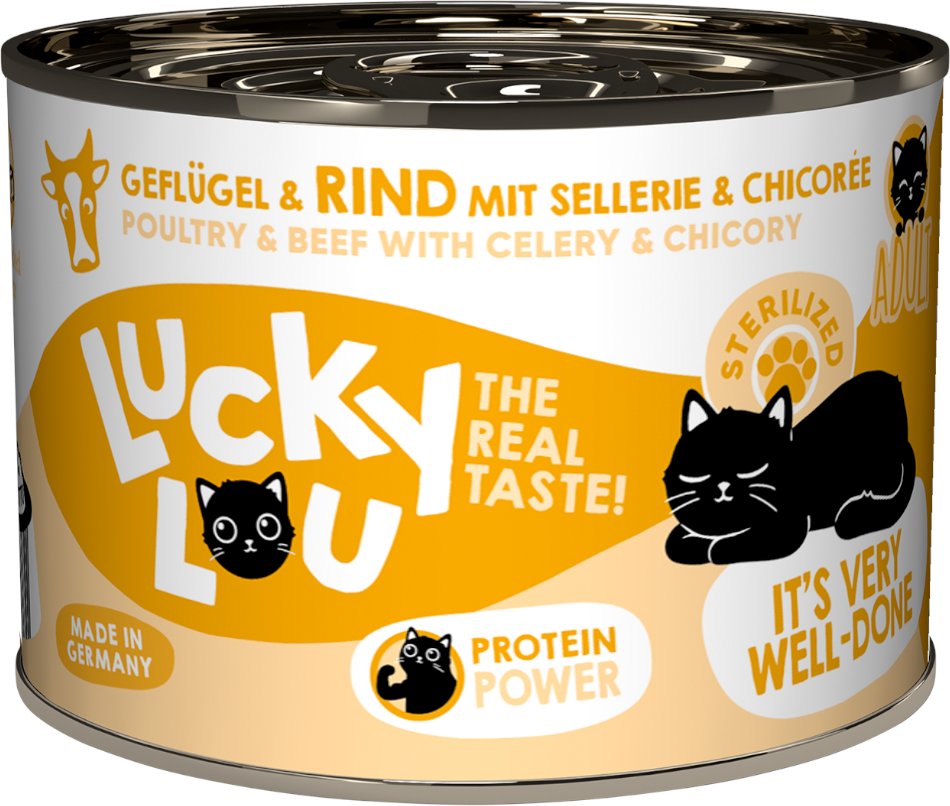 Sparpaket Lucky Lou Adult 24 x 200 g - Sterilized Geflügel & Rind