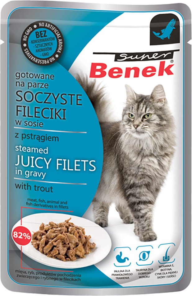 Sparpaket Super Benek Filets in Soße 56 x 85 g - Forelle