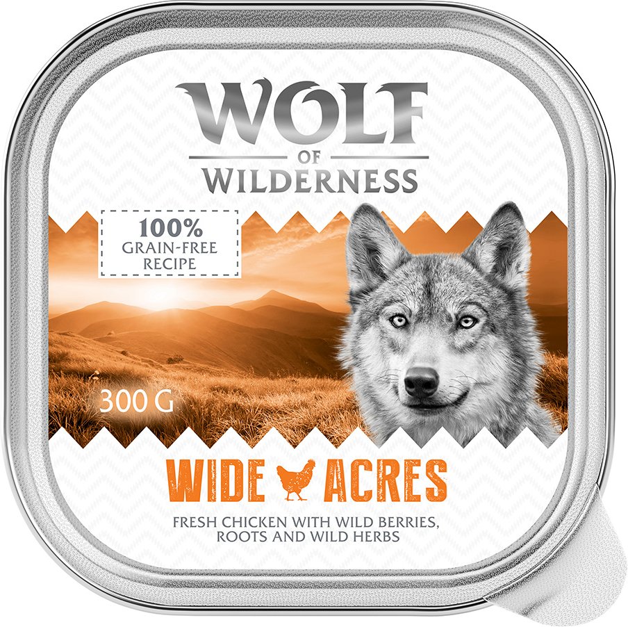 Wolf of Wilderness Adult - Single Protein 6 / 24 x 300 g Schale  - 24 x 300 g: Wide Acres - Huhn