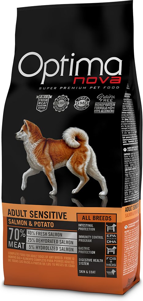 Optimanova Adult Sensitive Lachs & Kartoffel - Sparpaket: 2 x 12 kg