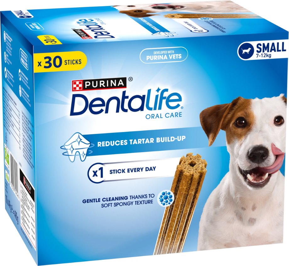 PURINA Dentalife Tägliche Zahnpflege-Snacks für kleine Hunde (7-12 kg) - 30 Sticks (10 x 49 g)