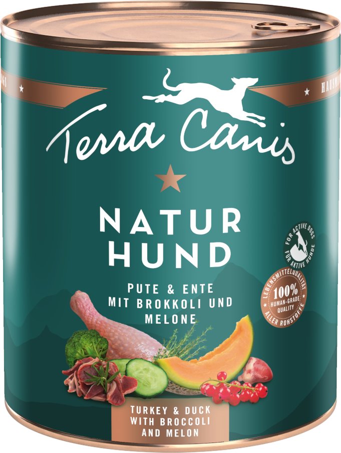 Terra Canis Naturhund 6 x 800 g - Pute & Ente mit Brokkoli & Melone