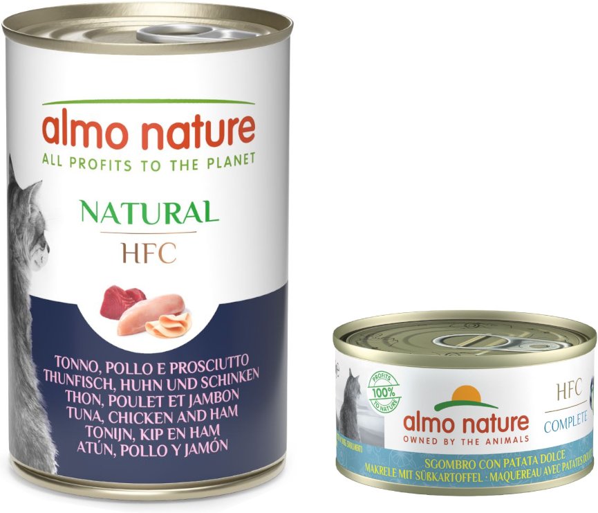 Thumbnail - 6 x 140 g Almo Nature HFC Natural + 6 x 70 g Complete zum Sonderpreis! - 6 x 140 g Thunfisch, Huhn und Schinken + 6 x 70...