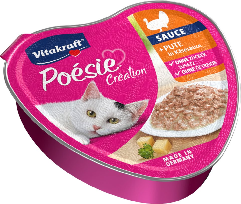 Vitakraft Poésie Création 15 x 85 g - Pute in Käsesauce