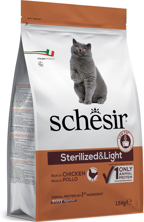 Schesir Sterilized & Light mit Huhn - Sparpaket: 3 x 1,5 kg
