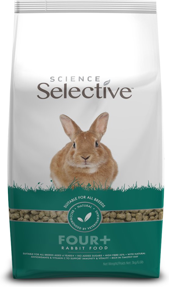 Science Selective 4 + Kaninchenfutter - Sparpaket: 2 x 3 kg