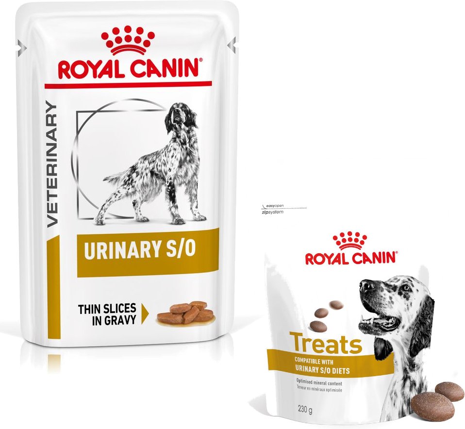 Royal Canin Veterinary Canine Urinary + 230 g Snack gratis! - S/O in Soße (12 x 100 g)