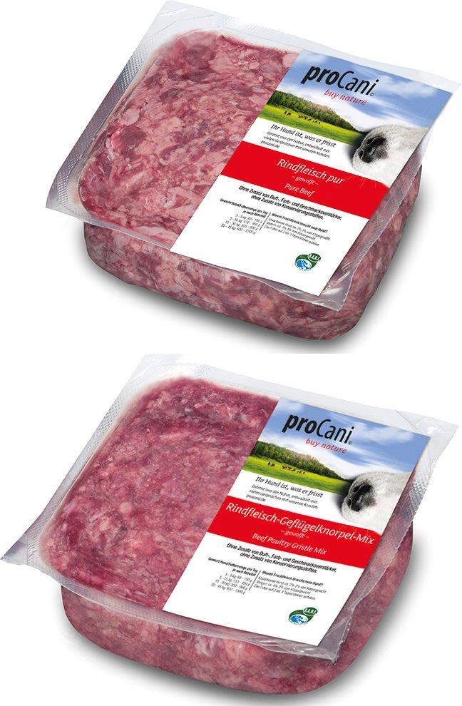 proCani BARF-Paket Rind & Geflügel - 22 x 500 g